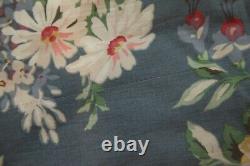 Set of Two Custom Ralph Lauren Kimberley Blue Floral Fabric Panels 21 x 172