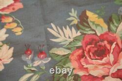 Set of Two Custom Ralph Lauren Kimberley Blue Floral Fabric Panels 21 x 172