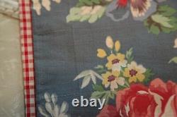 Set of Two Custom Ralph Lauren Kimberley Blue Floral Fabric Panels 21 x 172