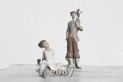 Set of Two Figurines Lladro Golfer, Waiting To Tee Off and Nao Amusing Ballet