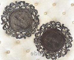 Set of Two GG Collection Gracious Goods Acanthus Leaf Charger Plate Metal