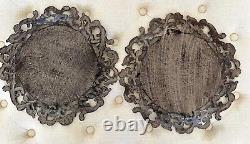 Set of Two GG Collection Gracious Goods Acanthus Leaf Charger Plate Metal