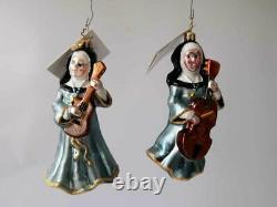 Set of Two New CHRISTOPHER RADKO Swing Sisters Nun Ornament Poland 2002