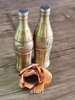 Set of Two Rare Vintage Coca Cola Brass Copper Bottle Deco collectables