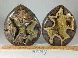 Set of Two Top Quality Hollow Septarian Nodule Flames from Utah