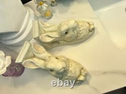 Set of Two Vintage Bunny The Stone Bunny 1995 Wall Sconces by Telle Stein signed