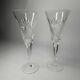 Set Of Two Waterford Crystal Millennium Collection Health Toasting Flutes