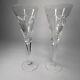 Set Of Two Waterford Crystal Millennium Collection Peace Toasting Flutes