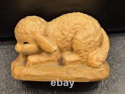 Set of Two small (approx. 3 in wide) Anri Italy Nativity Lambs signed Ferrandiz