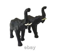 Set of two Leather Elephant Figurines, Elephant Figurine, Elephant Gift