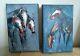 Set Of Two Oil Painting Abstract Original Collectible Horses Artwork Handpainted