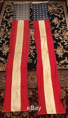 Set of two Vintage 92 x 15 BUNTING BANNERAMERICAN FLAG RED WHITE BLUE STARS