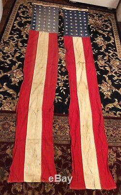 Set of two Vintage 92 x 15 BUNTING BANNERAMERICAN FLAG RED WHITE BLUE STARS