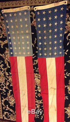 Set of two Vintage 92 x 15 BUNTING BANNERAMERICAN FLAG RED WHITE BLUE STARS