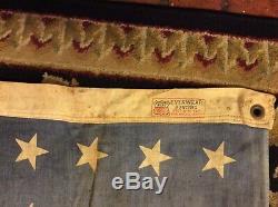 Set of two Vintage 92 x 15 BUNTING BANNERAMERICAN FLAG RED WHITE BLUE STARS