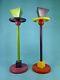 Set Of Two Vintage Memphis Candlesticks (ettore Sottsass Style)
