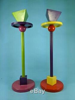 Set of two Vintage Memphis Candlesticks (Ettore Sottsass style)