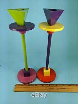 Set of two Vintage Memphis Candlesticks (Ettore Sottsass style)