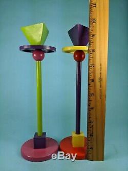 Set of two Vintage Memphis Candlesticks (Ettore Sottsass style)