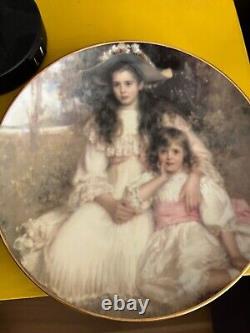 Set of two gold collector plates victorian dreams collection german made