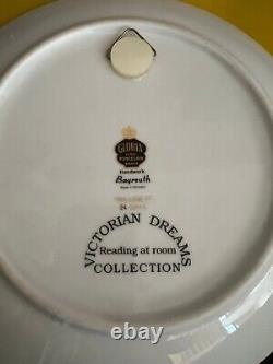 Set of two gold collector plates victorian dreams collection german made