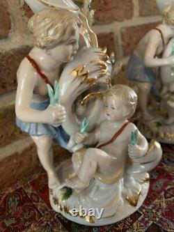 Set of two identical Dresden Figurine Candle Stick from first half of 1900