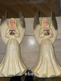 Set of two vintage angel blow molds 19 Lighted