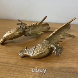 Set of two vintage solid Brass pheasants