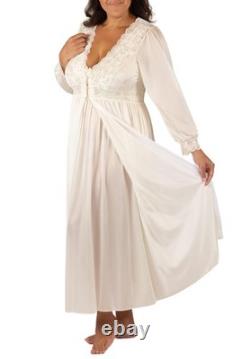 Shadowline Silhouette Gown and Peignoir Set (51737), Ivory, S