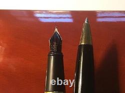 Sheaffer 300 Fountain & Ballpoint Pen Set, Black Lacquer/gold Trim, M Nib, Ex Con