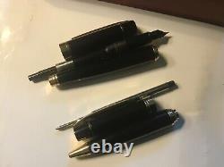 Sheaffer 300 Fountain & Ballpoint Pen Set, Black Lacquer/gold Trim, M Nib, Ex Con