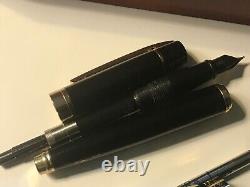 Sheaffer 300 Fountain & Ballpoint Pen Set, Black Lacquer/gold Trim, M Nib, Ex Con