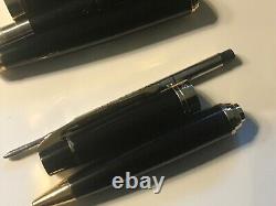 Sheaffer 300 Fountain & Ballpoint Pen Set, Black Lacquer/gold Trim, M Nib, Ex Con