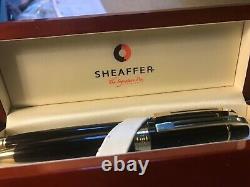 Sheaffer 300 Fountain & Ballpoint Pen Set, Black Lacquer/gold Trim, M Nib, Ex Con