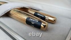 Sheaffer 797 Imperial Gold Plated Fountain Pen Set Of Two Pens Mint