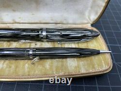 Sheaffer Lifetime Pencil Pen Oversized Pen Set with Original Case Two Tone Nib