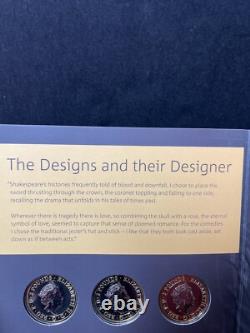 Simply Coins 2016 SHAKESPEARE 3 Coin SET TWO 2 POUND coin ROYAL MINT PACK