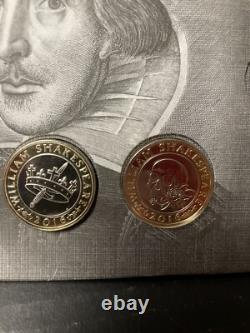 Simply Coins 2016 SHAKESPEARE 3 Coin SET TWO 2 POUND coin ROYAL MINT PACK