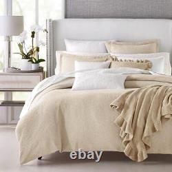 Sky Beige Woven Mums King Duvet Cover and Shams Set