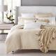 Sky Beige Woven Mums King Duvet Cover And Shams Set