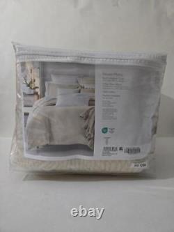 Sky Beige Woven Mums King Duvet Cover and Shams Set