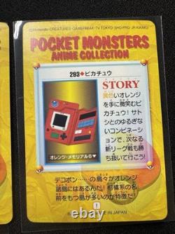 Snorlax Pikachu & Others #293 292 291 290 Pokemon Carddass Anime Collection 1999