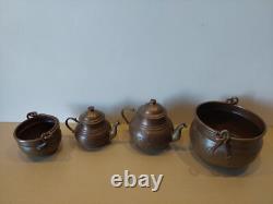 Soviet kitchenware set. Two teapots and two pots. Cookware