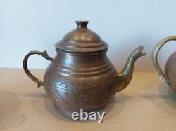 Soviet kitchenware set. Two teapots and two pots. Cookware