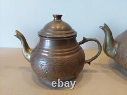 Soviet kitchenware set. Two teapots and two pots. Cookware