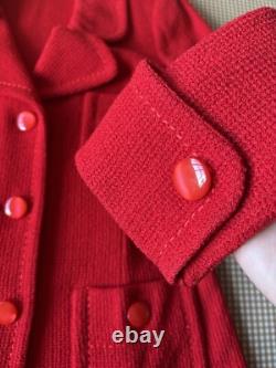 St. John 2Pc Skirt Suit sz 6 Red Knit Blazer Jacket & Skirt Set. Quiet Luxury