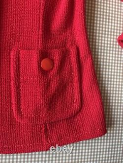 St. John 2Pc Skirt Suit sz 6 Red Knit Blazer Jacket & Skirt Set. Quiet Luxury