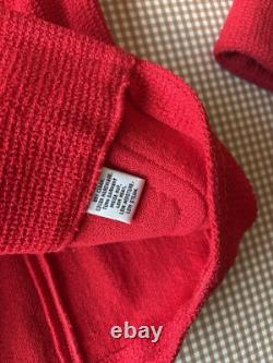 St. John 2Pc Skirt Suit sz 6 Red Knit Blazer Jacket & Skirt Set. Quiet Luxury
