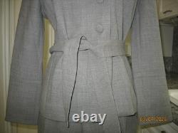 St. John Collection 100% Wool Gray Self-tie Jacket And Pant Set Size 6