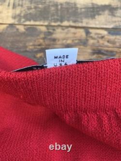 St. John Collection 2 Piece Knit Set Jacket Skirt Womens 2 Red/Black USA Vintage